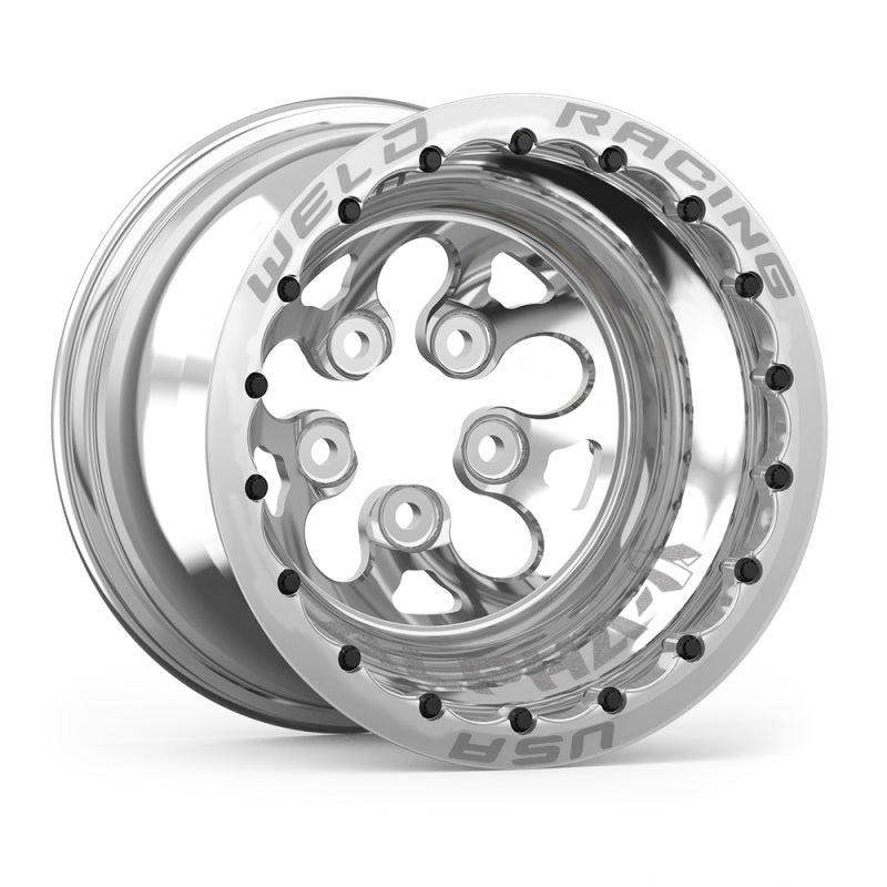 Weld Alpha-1 15x14 / 5x4.75 BP / 4in. BS Wheel - Polished DBL MT