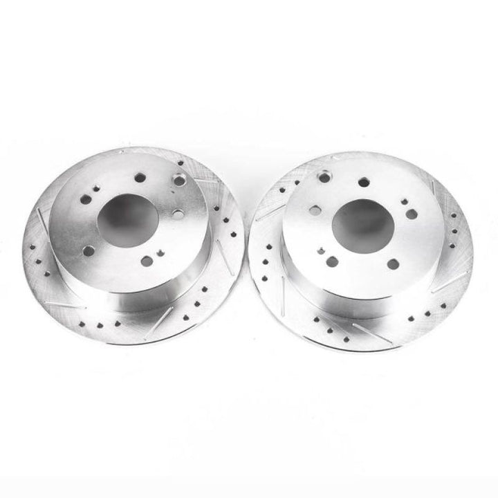 Power Stop 06-12 Mitsubishi Eclipse Rear Evolution Drilled & Slotted Rotors - Pair