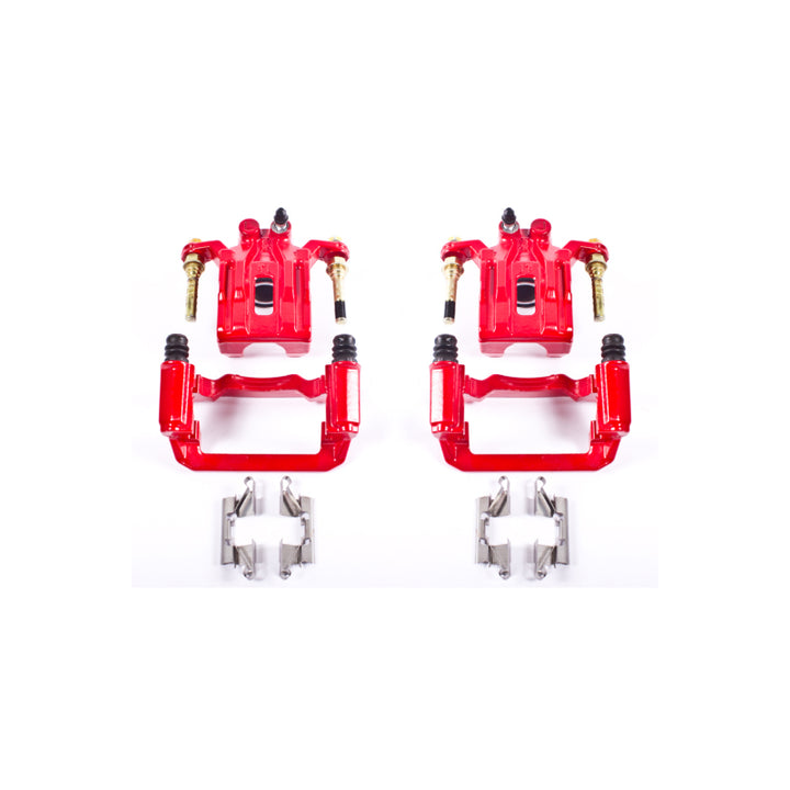 Power Stop 05-12 Nissan Pathfinder Rear Red Calipers w/Brackets - Pair