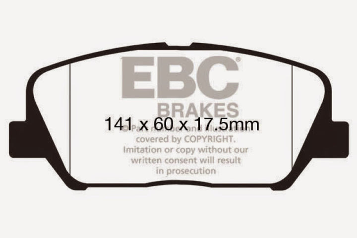 EBC 12-15 Hyundai Veloster 1.6 Turbo Greenstuff Front Brake Pads
