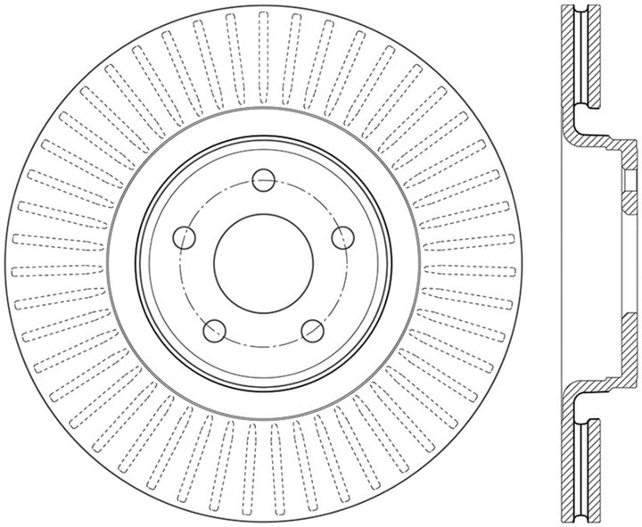 StopTech 14+ Ford Focus ST w/ 335mm Brakes Front Right Slotted & Drilled Rotor