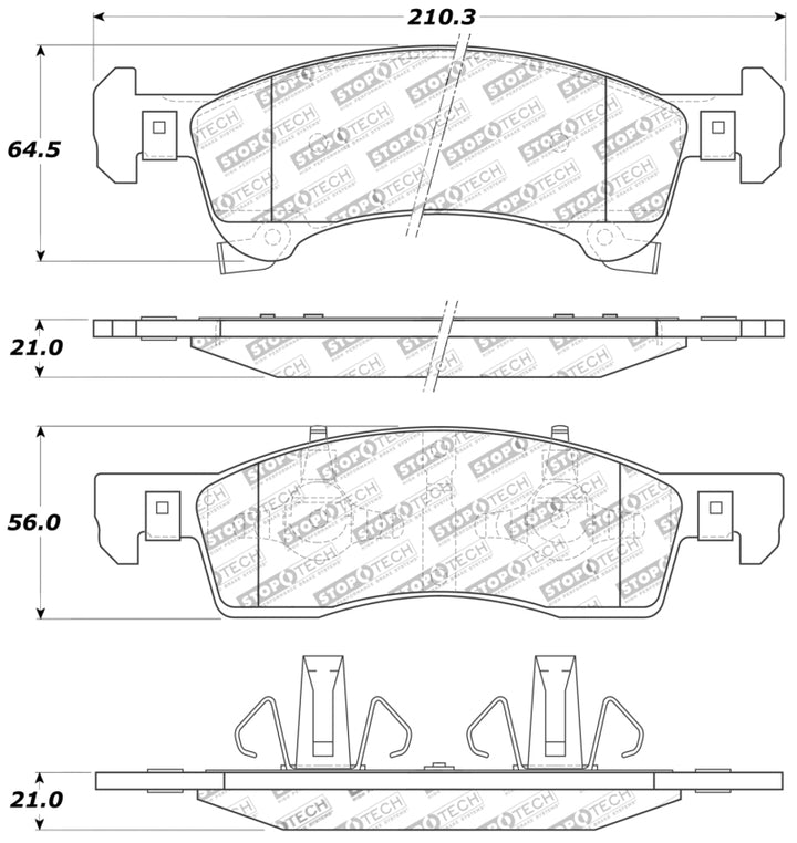 StopTech Sport Brake Pads w/Shims and Hardware - Front/Rear