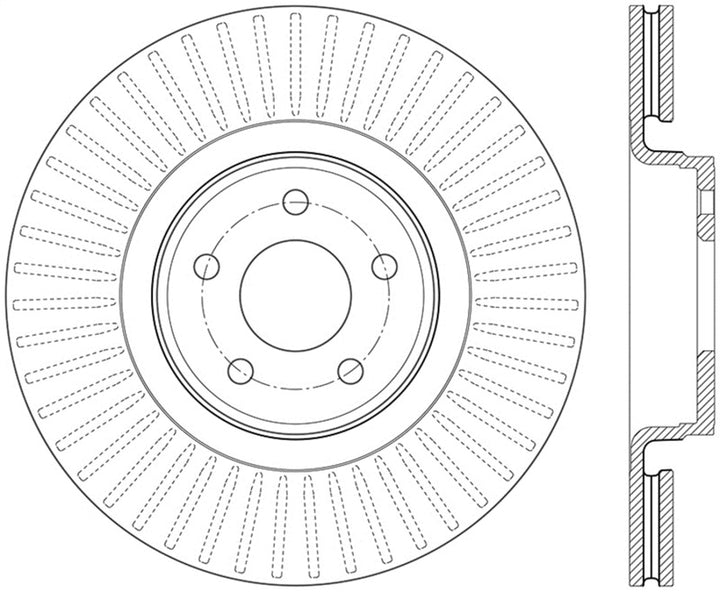 StopTech 14.5+ Ford Focus ST Front Right Slotted Performance Rotor