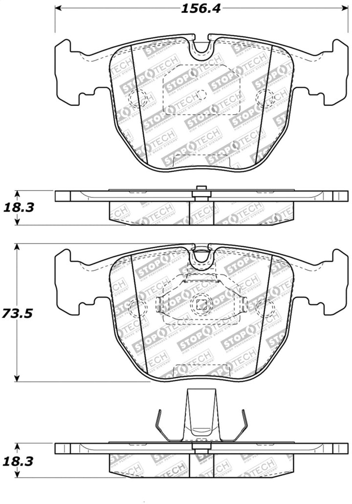 StopTech Street Touring 00-04 BMW M5 E39 / 00-06 X5 Front Brake Pads