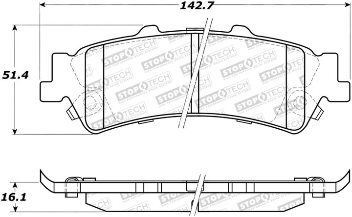 StopTech Sport Brake Pads w/Shims and Hardware - Rear