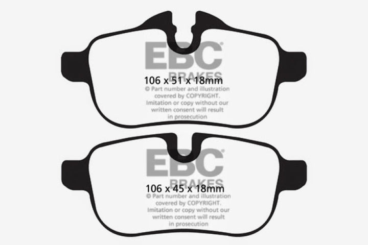 EBC 09+ BMW Z4 3.0 (E89) Greenstuff Rear Brake Pads