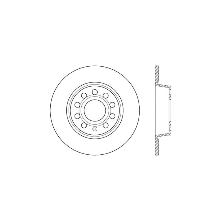 Stoptech 10-13 VW Golf/GTI/Jetta w/ 272mm Rear Disc Rear Premium High Carbon Cryo Brake Rotor