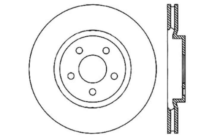StopTech 05-09 Chrysler 300 (5.7L V8 exc SRT-8) Front Left Slotted & Drilled Rotor