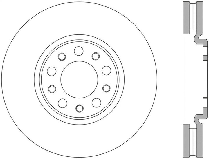 StopTech 13+ Dodge Dart Performance Slotted & Drilled Front Right Rotor