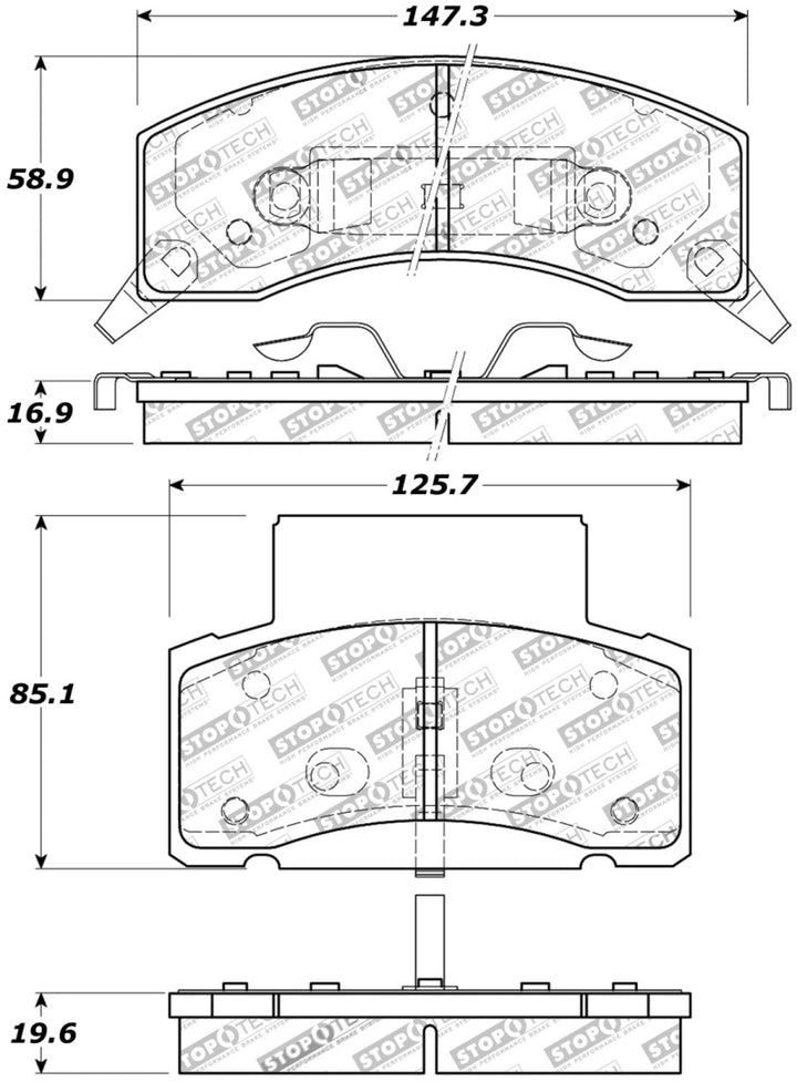 StopTech Sport Brake Pads w/Shims and Hardware