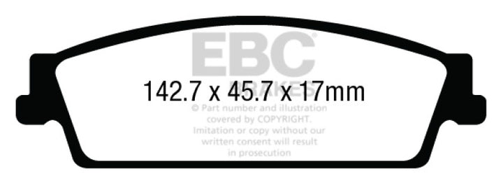 EBC 15+ Gac Yukon XL / Denali XL 1500 Extra Duty Rear Brake Pads