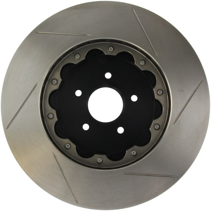 StopTech 09-11 Nissan GT-R Front Right Slotted Bare Iron 380x34mm AeroRotor Kit