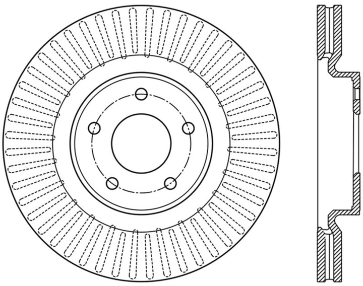StopTech 13-15 Nissan Pathfinder Slotted Front Right Rotor