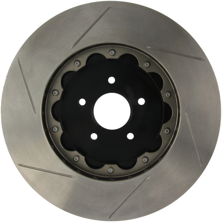 StopTech 09-11 Nissan GT-R Front Left Slotted Bare Iron 380x34mm AeroRotor Kit