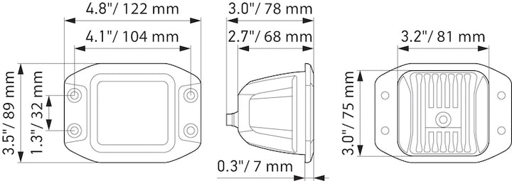 Hella Universal Black Magic 3.2in L.E.D. Cube Kit - Flood Beam (Flush Mount)