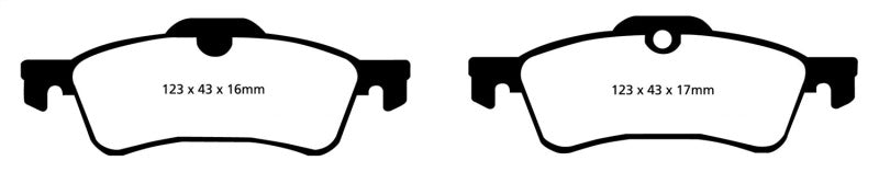 EBC 02-03 Mini Hardtop 1.6 Redstuff Rear Brake Pads