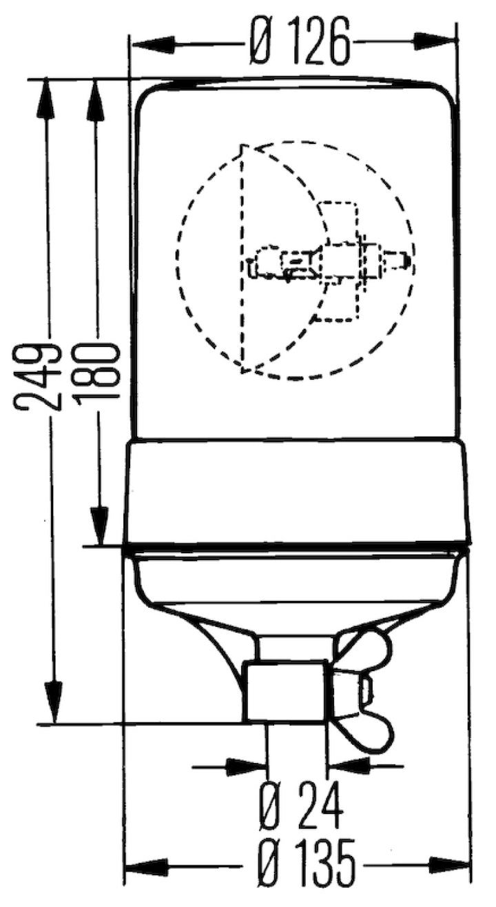 Hella Rotating Beacon H12V Yellow Mgs24 2Rl