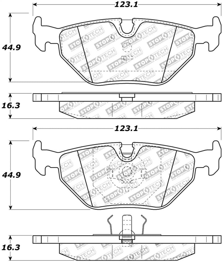 StopTech Street Touring 87-99 BMW M3 / 89-93 M5 Rear Street Touring Brake Pads